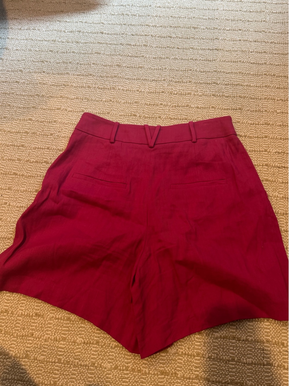 Veronica Beard Noemi High-Waist Tailored Pink Shorts | Size 10 - Picture 5 of 6